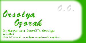 orsolya ozorak business card